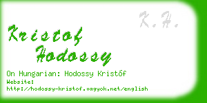 kristof hodossy business card